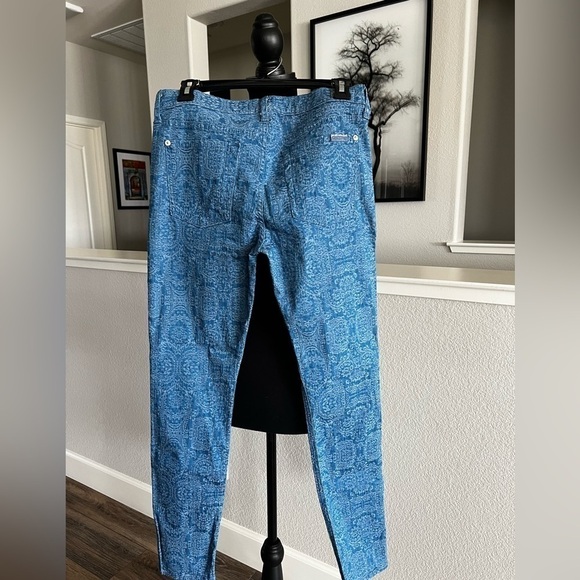 7 For All Mankind Moroccan Blue Jacquard Skinny Jeans - Size 29 - Picture 4 of 11